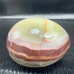 Hand Carved Italian Marble Stone Multicolored Swirl Heavy Egg Paperweight VTG