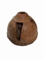 Vintage Brazil Nut Pod Folk Art Shaker Rattle Ornament 1940