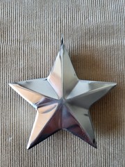 Modernist Metal Star Decor • Handcrafted Heavy Object • German Vintage Design