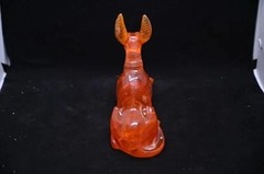 Rare Ancient Egyptian Antique Statue God Anubis Afterlife Amber Stone Egypt BC