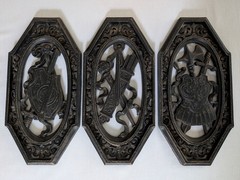 VTG 1968 Homco Set of 3 Wall Plaques Medieval Sword Shield Castle Goth Decor USA
