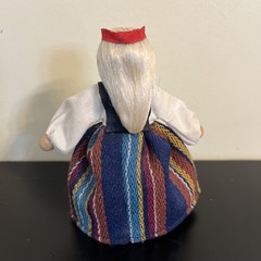 Vintage Estonia Scandinavian Norwegian Holland Norway Wood Doll On Wood Stand