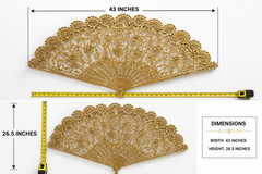 Vintage Burwood 4402 Gold Fan Wall Decor Hollywood Regency Ornate Large 43″