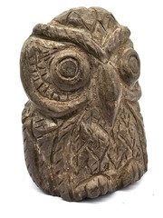 300 BC Ancient Greek Roman Statue Owl Athena Pure Stone Large Carved Artifact