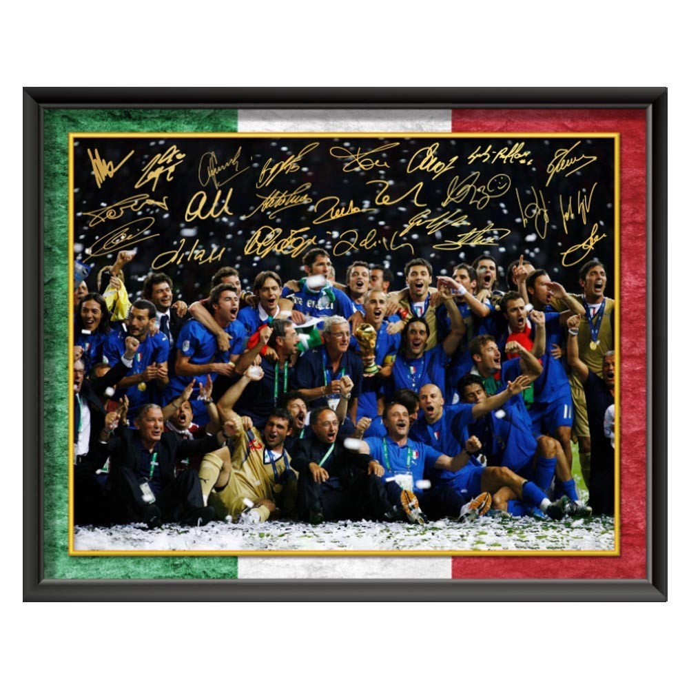 Italy 2006 Champions Signed Framed Printed Autograph Photo Print Gift
