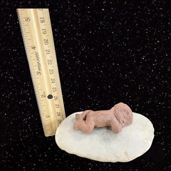 LPH Leonardo Art Works 1975 Pottery Baby on Rock Stoneware Figurine Statue Sign