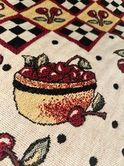 Mary Engelbreit Bowl Of Cherries Checked 1990’s Throw Blanket 66″ x 42″ Cotton