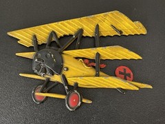 Set of 2 Homco USA 1975 Cast Aluminum Air Planes Bi-Planes Wall Decor FREE SHIP!