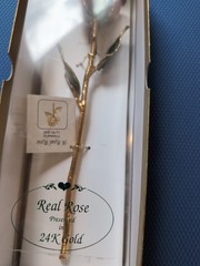 Vintage Real 24K Gold Dipped Rose