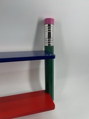 Vintage 1980’s Pierre Sala Big Pencils Wall Shelf Primary Colors 80’s Retro