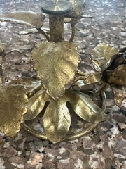 MCM Italian Tole Gilt Florentine Gold Roses Stand Gorgeous Details VTG Regency