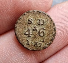 Georgian Coin Weight 4s 6d Metal Detecting Find Antique 18th Century 1.45g