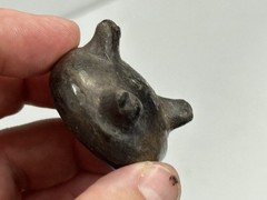 AMAZING AUTHENTIC MINIATURE PRE-COLUMBIAN EFFIGY POTTERY TRIPOD BOWL POT, MEXICO