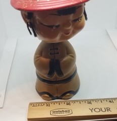 Vintage 1950’s CDGC Red Hat Asian Female Bobblehead Japan