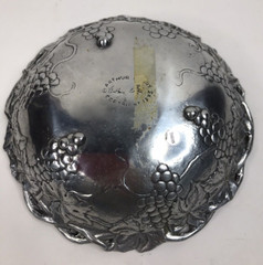 Arthur Court Bowl Aluminum Vtg Grapevine Serving Dish Small 8″ 1994 1990s Taiwan