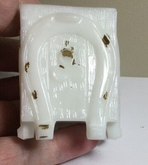 ANTIQUE EAPG UNKNOWN MFG. MILK GLASS HORSESHOE & CLOVER TOOTHPICK HOLDER