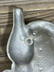 AS-IS Vtg HODA Wall Hanging Lamp Bellows Cast Aluminum Green Decor Hoda Lot 2