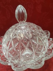 Vintage DePlomb Lead Crystal Candy Dish With Lid- Gorgeous Design!