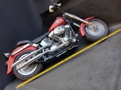 UNTESTED New Bright 9.6V R/C Red Harley Davidson Fat Boy Motorcycle AS IS PARTS