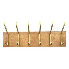 MCM Modernist LOUMAC SUPPLY NYC Wood Coat Rack Metal Hooks 24” X 6”