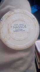 Nassos Keramik Ceramic Art Tile Coaster Hand Made Rodos Hellas Greece Round 6″