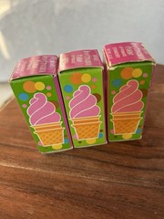 (3) 70s Vintage Avon Lip Pomade Ice Cream Cone Cherry, 2 Strawberry New with Box