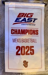 ST JOHNS BIG EAST CHAMPIONS REPLICA BANNER SGA 2025 RED STORM BASKETBALL NY