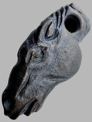 300 BC Ancient Carved Engraved Gemstone Pendant Medallion Amulet Horse Head