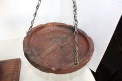 Hand-Carved Wooden Scales of Justice Balance Scale | Rustic Folk Art Decor