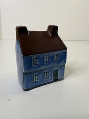 RARE Mudlen End Studio Felsham Suffolk Pottery Miniature Timbered House BLUE 13B