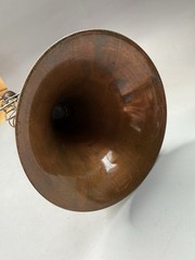 Welded Copper Metal Decorative Trumpet Folk Art 18”