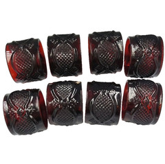 VTG Ruby Red Avon 1876 Cape Cod Glassware Set of 8 Napkin Rings – EXCELLENT