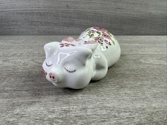 VINTAGE AVON Ceramic Pig Pomander PAMPERED PIGLET 1978 Ceramarte Sachet
