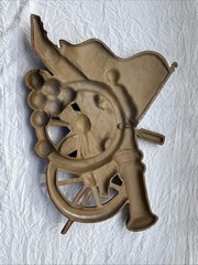 1967 Sexton Revolutionary War Cannon 13 Star Flag Metal Wall Decor