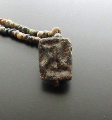 NILE Ancient Egyptian/ Near Eastern Seal Amulet Mummy Bead Necklace ca 600 BC
