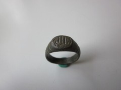 very rare ancient Viking engraved massive small bronze ring with runes. IX – X A