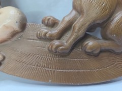 Vtg Sexton Cast Metal Bathroom Wall Plaque Boy Dog Spot 1976 USA Wall Hanger