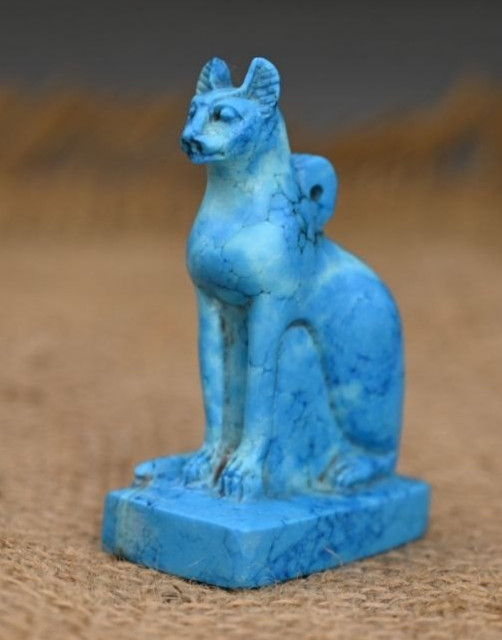Unique Ancient Egyptian Bastet Statue Antiques Pharaonic Cat Antique Bast BC