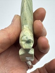 5 Vtg Hand Carved Green Moss Agate Jasper Stone Koi Fish Sculpture Decor 3″ tall