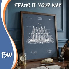 Nautical Wall Decor For Home, Sailboat Wall Art, Set of 6 Vintage Navy Blue P…