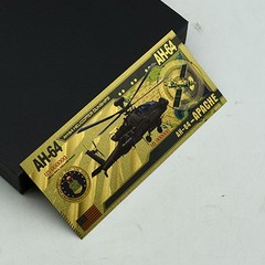 5 Pc/set USAF Fighter Jet Gold Foil Banknote Collection F16 F22 F35 B2 AH64 Gift