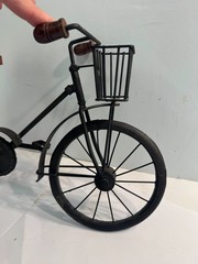 Large 19.5″ L Collectible Wooden & Wrought Iron Bicycle Model Black Vintage
