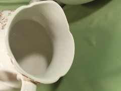 ALBION BLOSSOM Chamber Set,5 piece Pitcher and Bowl set England,Brown and white