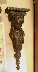 RARE Retro Burwood Products Brown Molded Plastic Caryatid Corbel Woman Bust