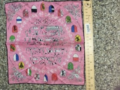 Swiss Hanker chief various Coats of Arms on delicate hanky