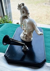 Vintage Desktop Fountain Pen Holder Cast Metal Race Horse #5