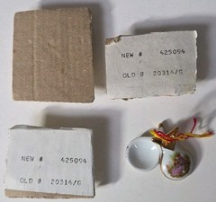 Vintage Limoges France Porcelain Mini Castanets Victorian Gold Trim 4 Total