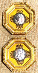 Pair of Decorative Ornate Neoclassical Greek Roman Style Wall Hangings Framed