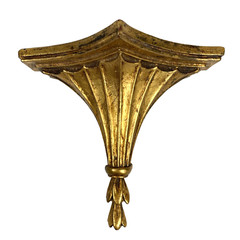 VTG Hollywood Regency Gold Ornate Fluted Wall Shelf Bracket Sconce Corbel