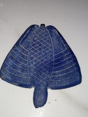 Ancient rare Lapis lazuli big etched design amulet from Afghanistan